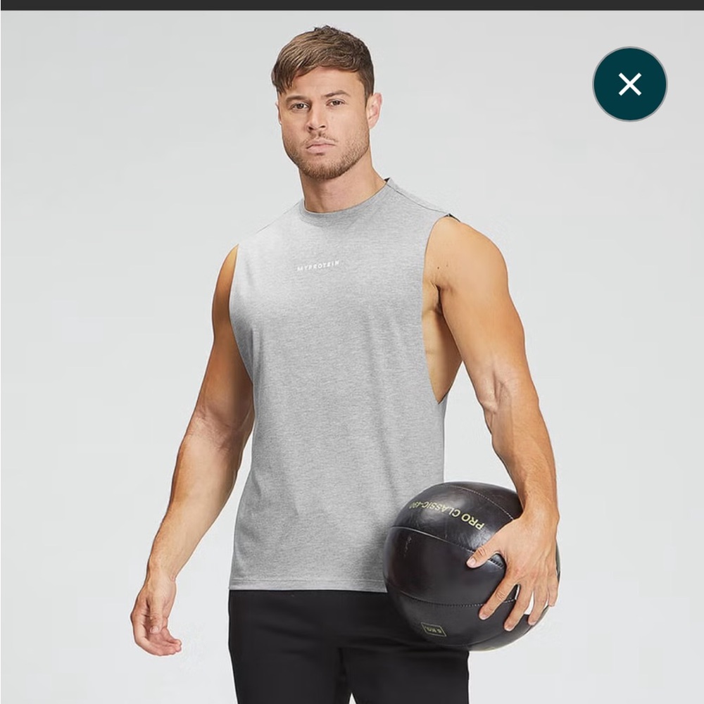 Myprotein Original Drop Armhole Tank Top Grey Size S - Picture 4 of 4